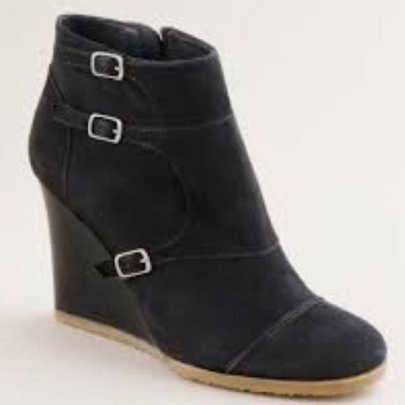 J. Crew Shoes - J.Crew Greer Black Suede Bootie Size 7.5